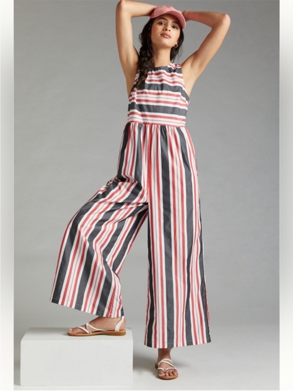 Maeve Striped Wide-Leg Jumpsuit size XS NWT